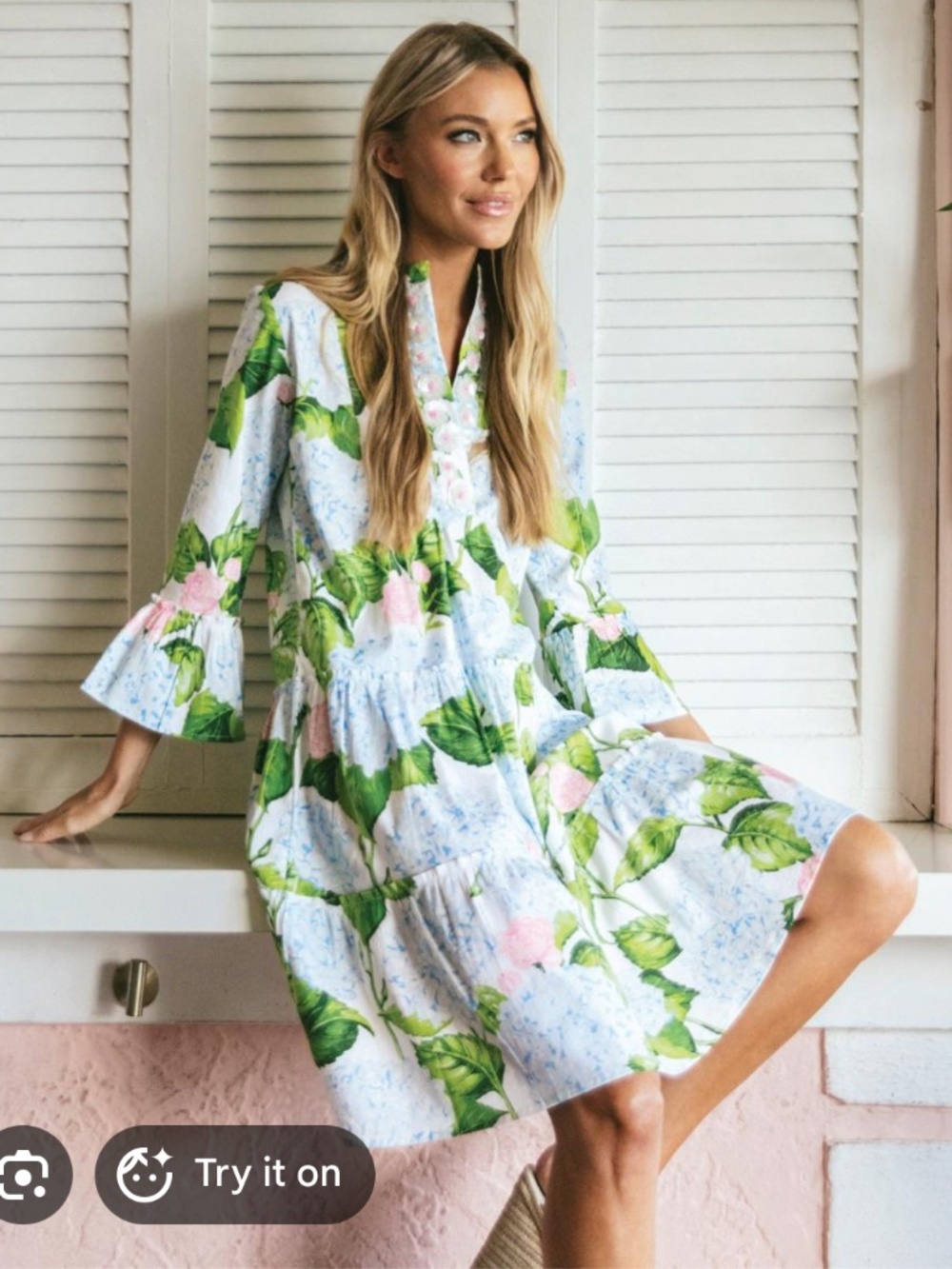 Sheridan French Caty long sleeve tiered mini dress M